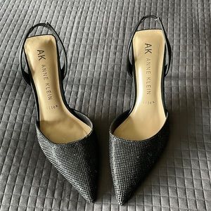 Ann Klein black rhinestone sling backs. Size 7 1/2 worn twice.